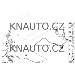 Lanko pro otevírání kapoty motoru BMW 1 E87 3 E90 E91 zadní