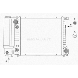 Chladič vody 380x325x35mm BMW 3 E30 316i, 318i automat