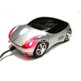 Myš auto k PC optická USB tuning svítící stříbrná