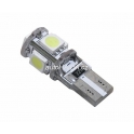 árovka 5 SMD LED 12V T10 s rezistorem CAN-BUS ready bílá