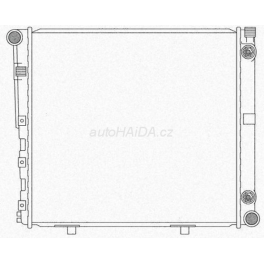 Chladiè vody 530x490x40mm Mercedes W124 250D, 300D, 250D Turbo, E250 Turbodiesel