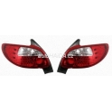 Koncová červeno-bílo-čirá LED tuning světla Peugeot 206